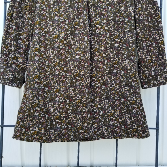 Grove long sleeve button up floral velvet cord M - Picture 9 of 12
